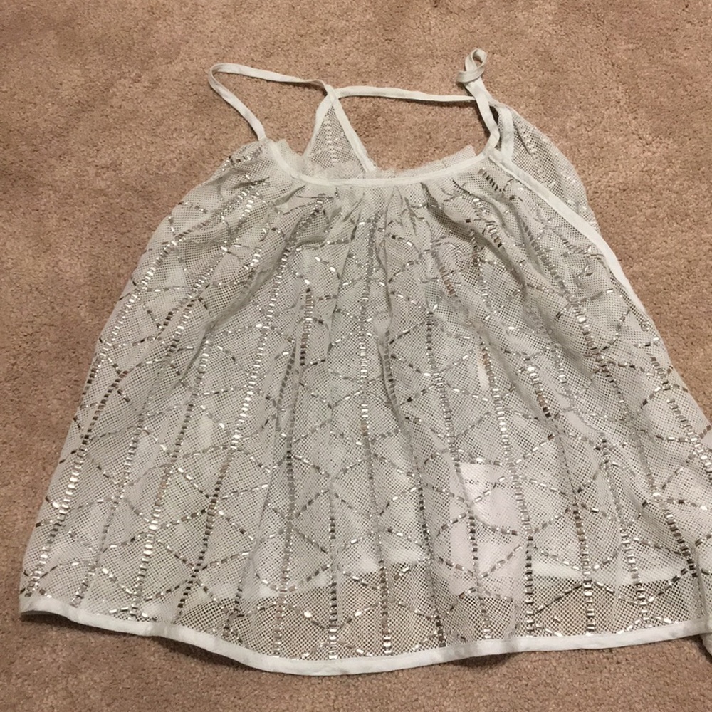 Free people sequin racer back crop tank